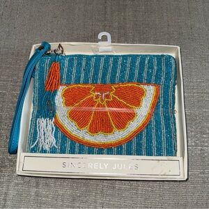 Sincerely Jules Beaded Orange Slice Wristlet 🍊